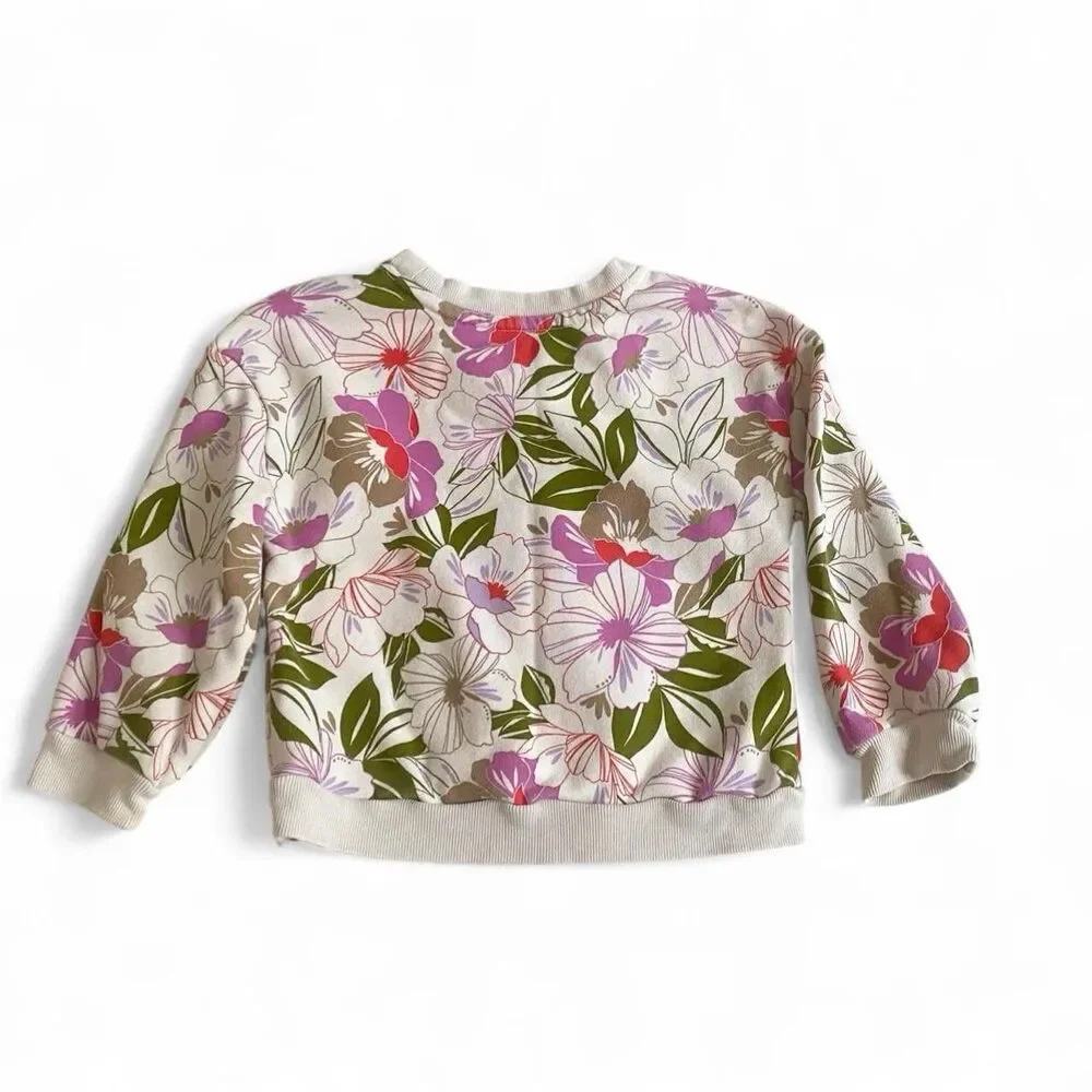 babyGap 3T Floral VintageSoft Sweatshirt Boho Cottagecore Fleece Pullover | EUC